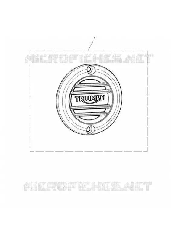 BADGE D'EMBRAYAGE, CÔTELÉ, FONCÉ Triumph MOTO Bonneville Bobber Bonneville BOBBER Euro 5  Bonneville BOBBER Euro 5