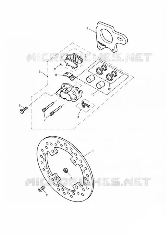 DISQUE DE FREIN ARRIERE ET ETRIER Triumph MOTO Daytona Daytona-others DAYTONA 955i  DAYTONA 955i
