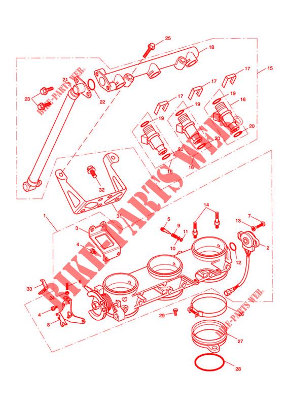ACCÉLÉRATEUR / RAMPE D'INJECTION (DEPUIS N° 207555) pour Triumph SPRINT RS