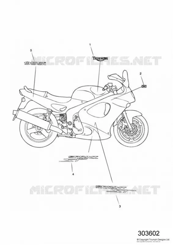 CARROSSERIE / AUTOCOLLANTS Triumph MOTO Sprint Sprint-ST SPRINT ST  SPRINT ST