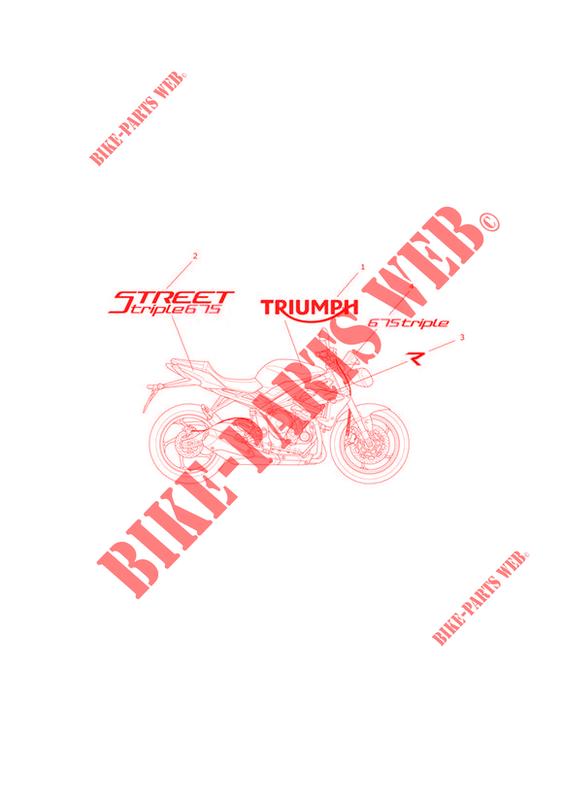 AUTOCOLLANTS pour Triumph STREET TRIPLE 675 R 2013 - 2016