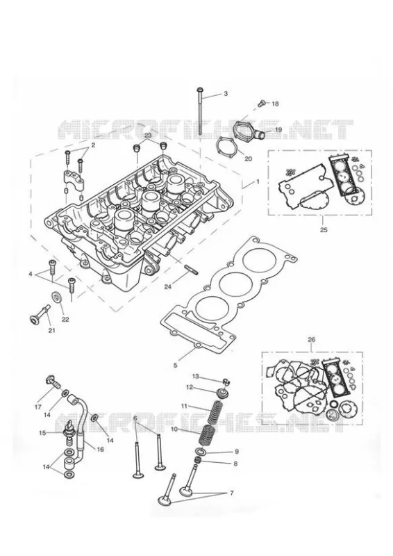 CULASSE ET SOUPAPES Triumph MOTO Tiger 955 TIGER 955i  TIGER 955i