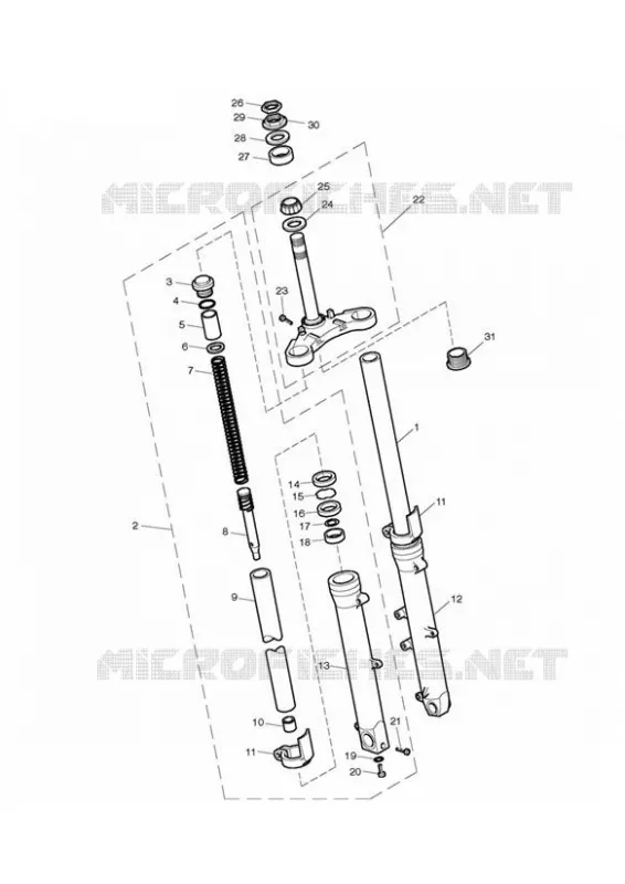 FOURCHE ET TE INFERIEUR Triumph MOTO Bonneville Air-Cooled Bonneville EFI & SE  Bonneville EFI & SE
