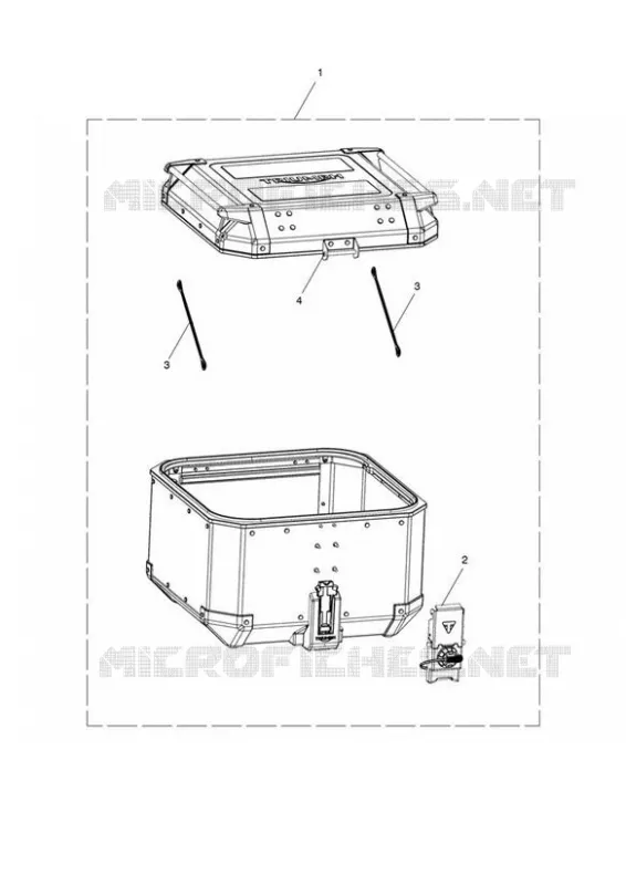 TOP CASE ALUMINIUM ARGENT KL Triumph MOTO Tiger 1200 Tiger 1200 XCX & Tiger SE Desert  Tiger 1200 XCX & Tiger SE Desert