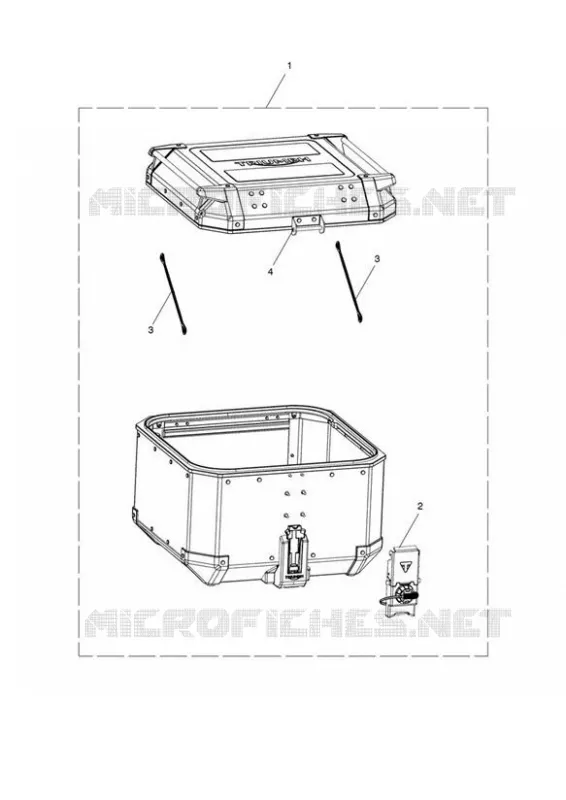 TOP CASE ALUMINIUM NOIR KL Triumph MOTO Tiger 1200 Tiger 1200 XCA  Tiger 1200 XCA